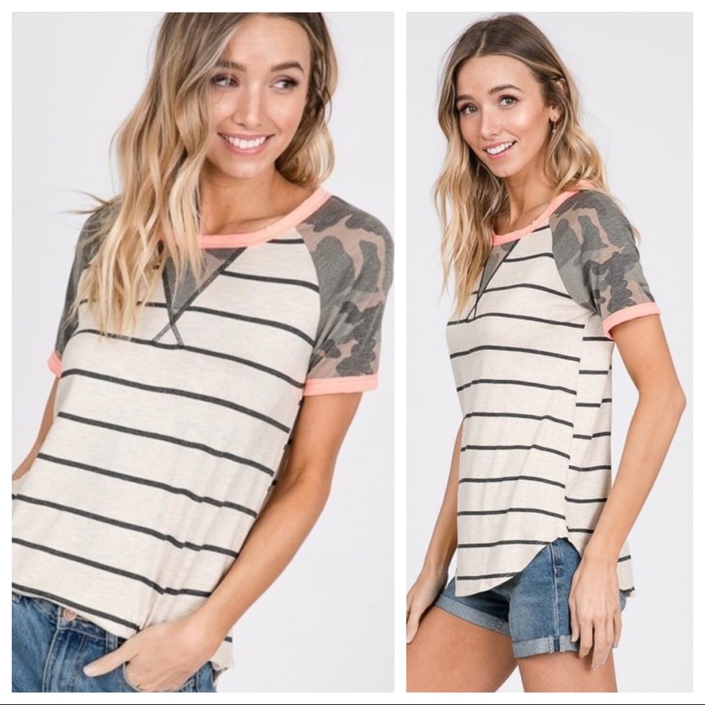 Striped Camo Tee